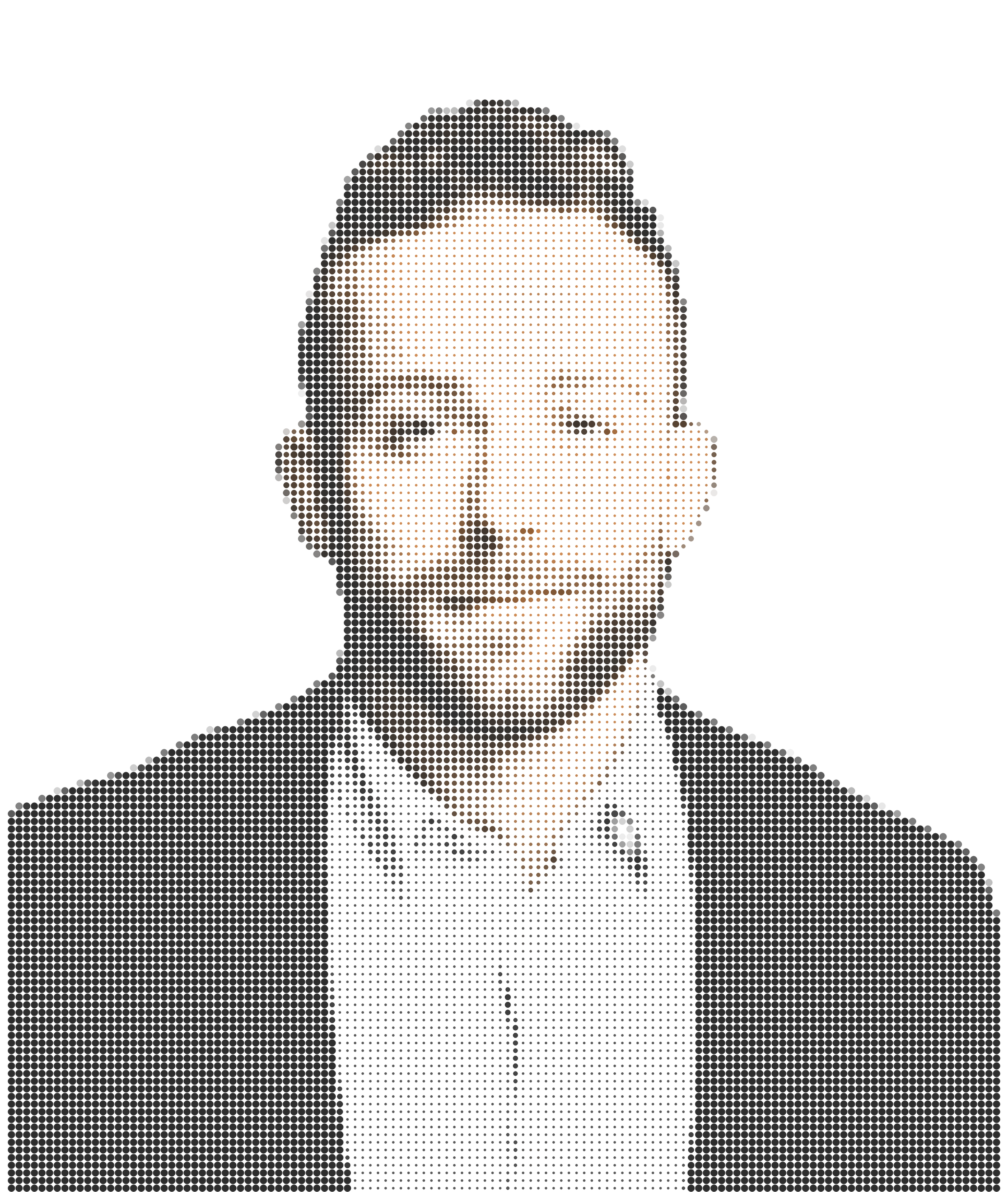 Dot-matrix portrait of Austin P. Morrissey